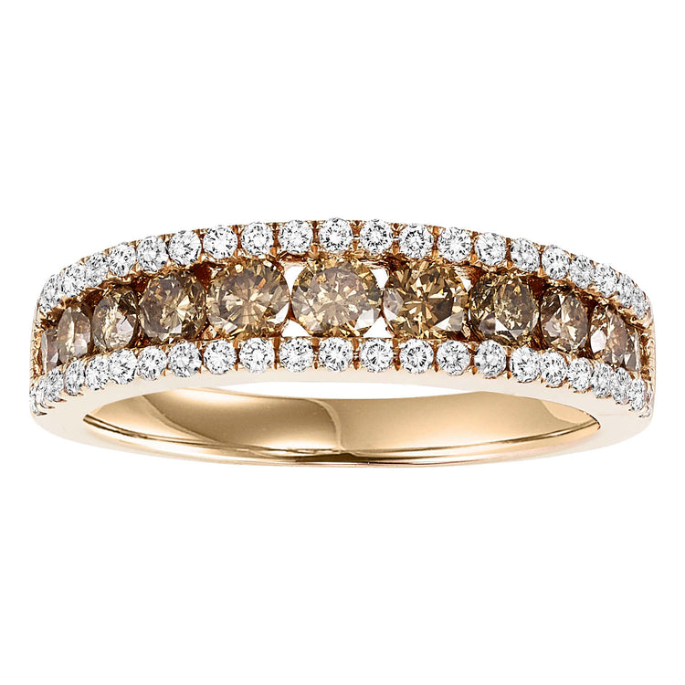 14K Diamond 1 1/5 ctw Brown & White Diamond Band