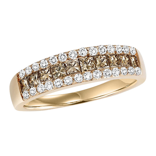 14K Diamond 1 ctw Brown & White Diamond Band