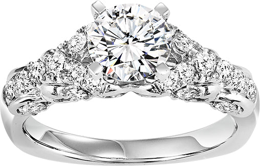 14K Diamond 3/8 ctw Engagement With 1 ct Center Diamond