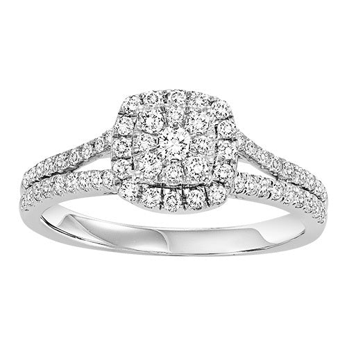 14K Diamond 1/3 ctw Engagement Ring Complete