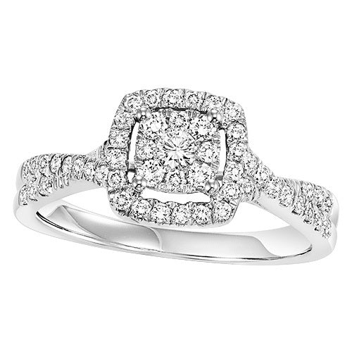 14K Diamond 1/2 ctw Engagement Ring Complete