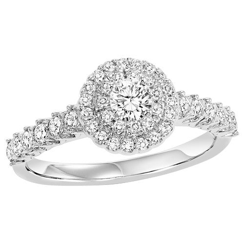 14K Diamond 3/4 ctw Engagement Ring Complete