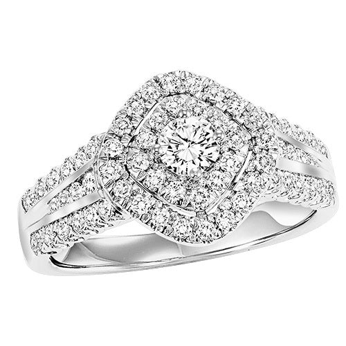 14K Diamond 3/4 ctw Engagement Ring Complete