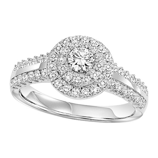 14K Diamond 3/4 ctw Engagement Ring Complete