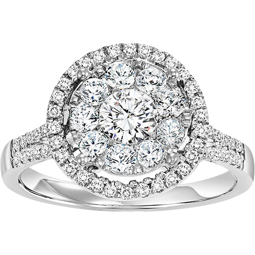 14K Diamond 1 ctw Engagement Ring Complete