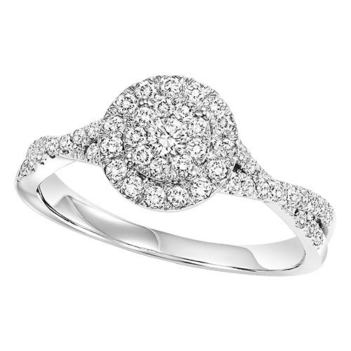 14K Diamond 1/2 ctw Engagement Ring Complete