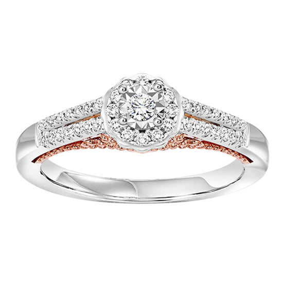 14K Diamond 1/3 ctw Engagement Ring Complete