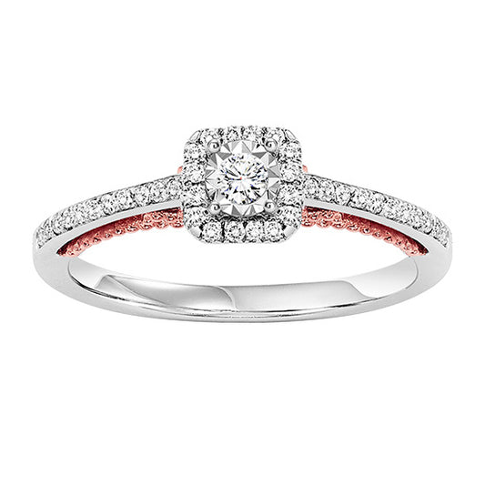 14K Diamond 1/3 ctw Engagement Ring Complete