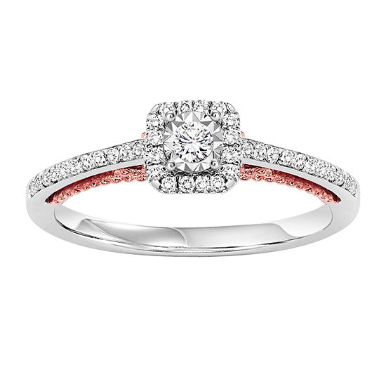 14K Diamond 1/3 ctw Engagement Ring Complete