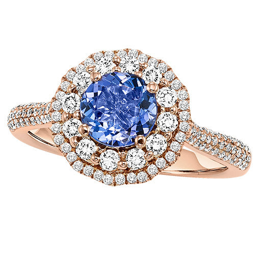 14K Tanzanite & Diamond Engagement Ring