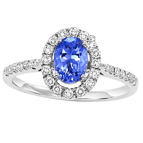 14K Tanzanite & Diamond Engagement Ring